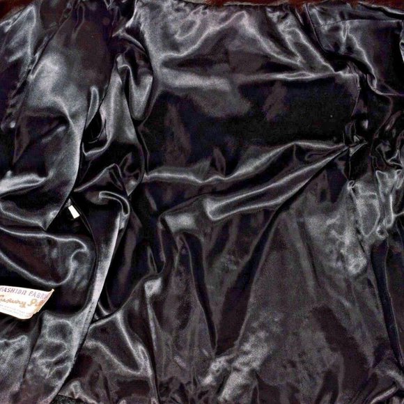 LUXURY PILE VINTAGE SZ M MEDIUM KARAKUL LAMB FUR MINK COLLAR SHORT COAT JACKET - Picture 7 of 8